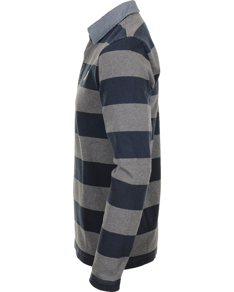 Heren | Truien | Boomerang | Rudolf Block Striped Rugby Grey Melange