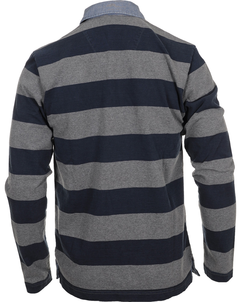 Heren | Truien | Boomerang | Rudolf Block Striped Rugby Grey Melange