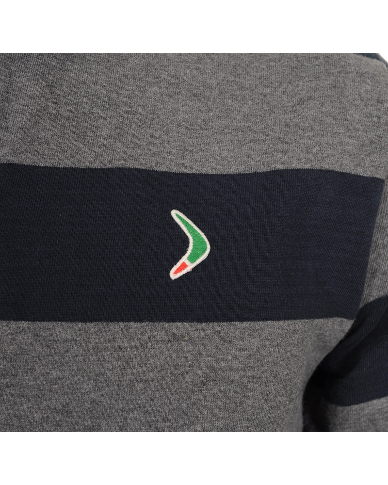Heren | Truien | Boomerang | Rudolf Block Striped Rugby Grey Melange