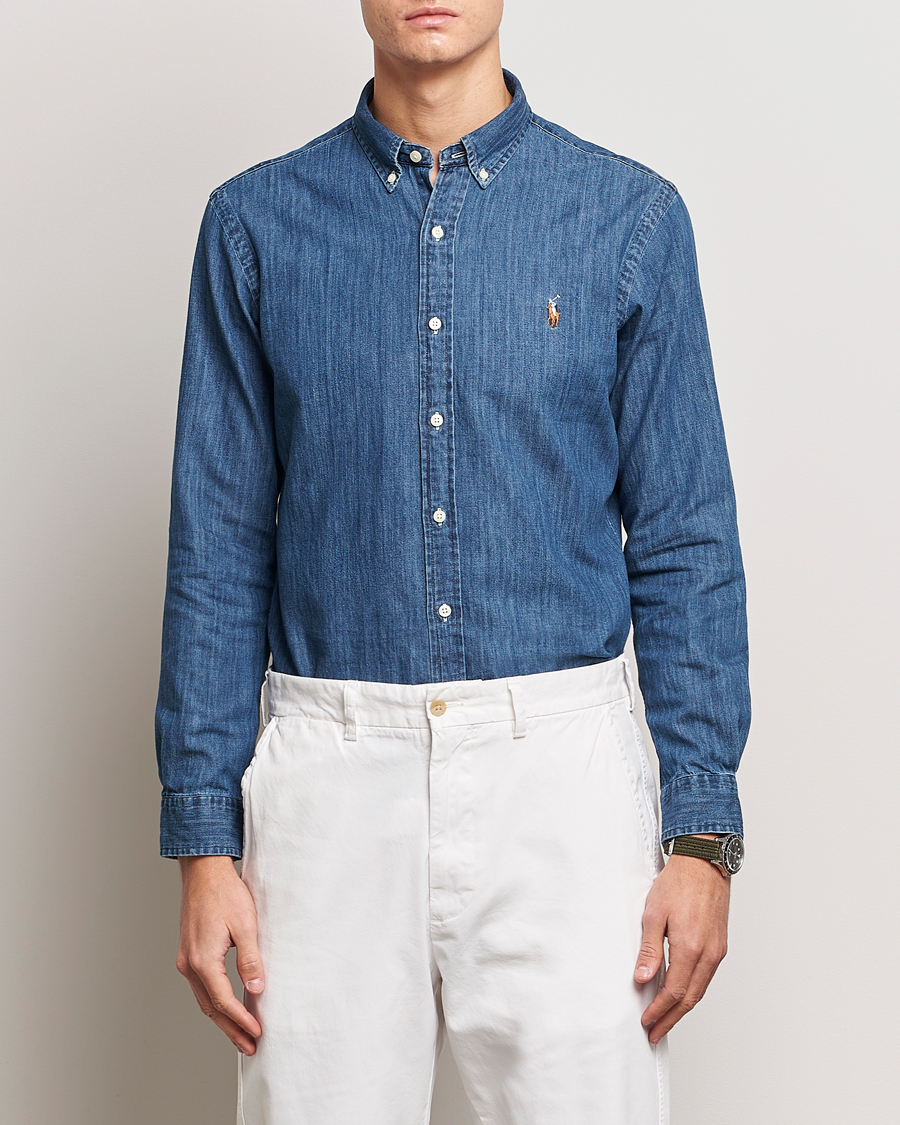 Heren | Spijker overhemden | Polo Ralph Lauren | Slim Fit Shirt Denim Dark Wash