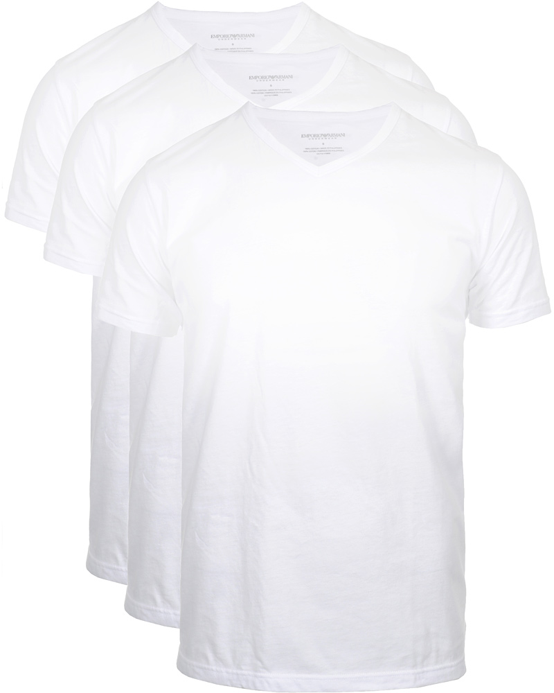 Heren | T-shirts | Emporio Armani | 3-Pack Regular Fit V-Neck T-Shirt White