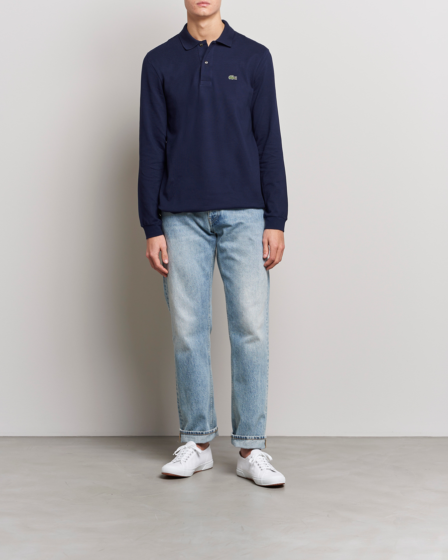 Heren | Polo's | Lacoste | Original Long Sleeve Polo Piké Navy Blue