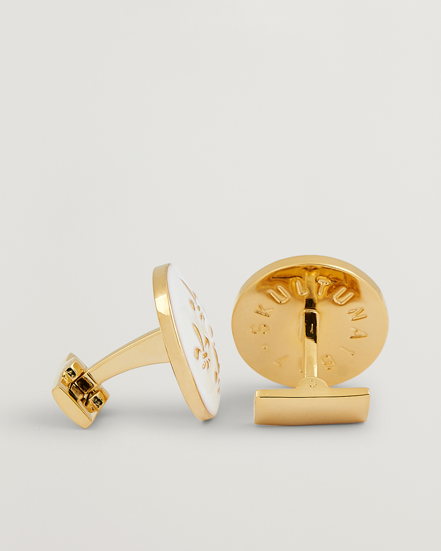 Heren | Accessoires | Skultuna | Cuff Links Fleur de Lys Gold/Ivory White