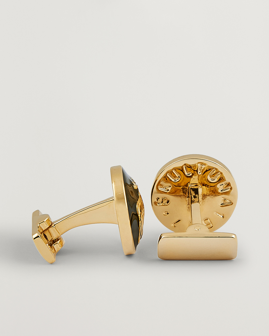 Herr | Manschettknappar | Skultuna | Cuff Links Hunter The Moose Gold/Green