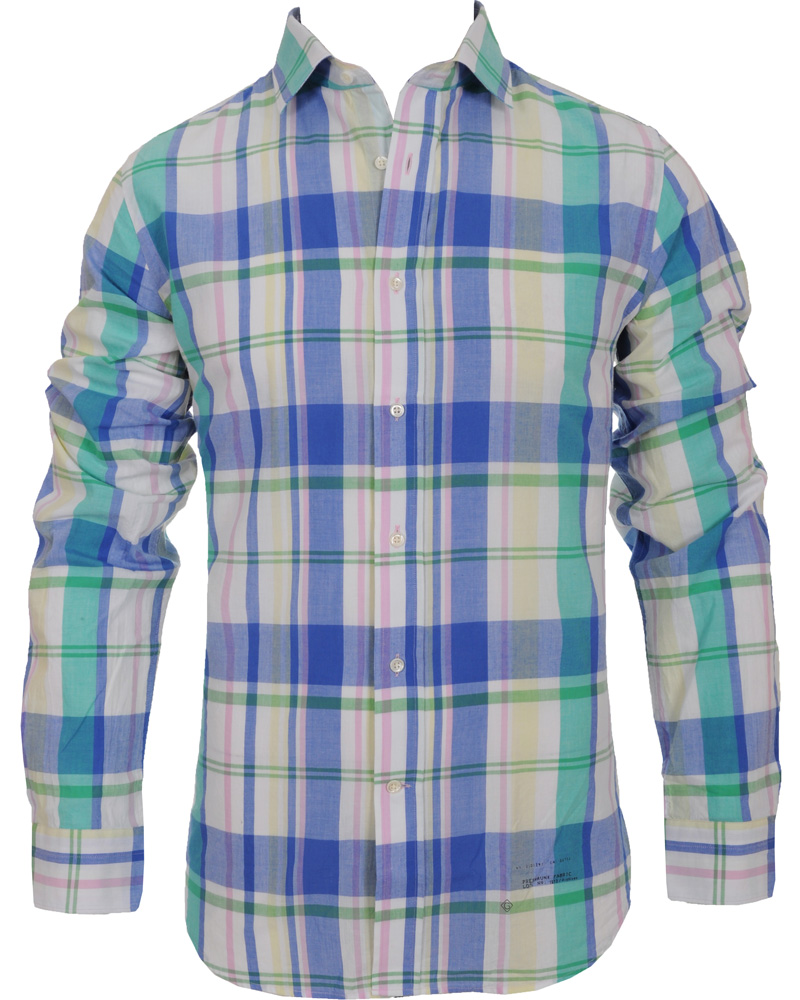 Heren | Overhemden | GANT Rugger | Handloom Madras Shirt Bluebell
