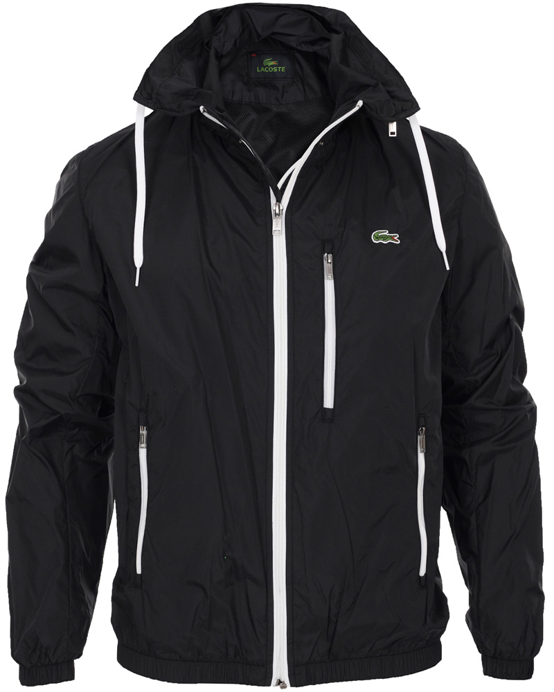 Heren | Jassen | Lacoste | Hood Windbreaker Jacket Black/White