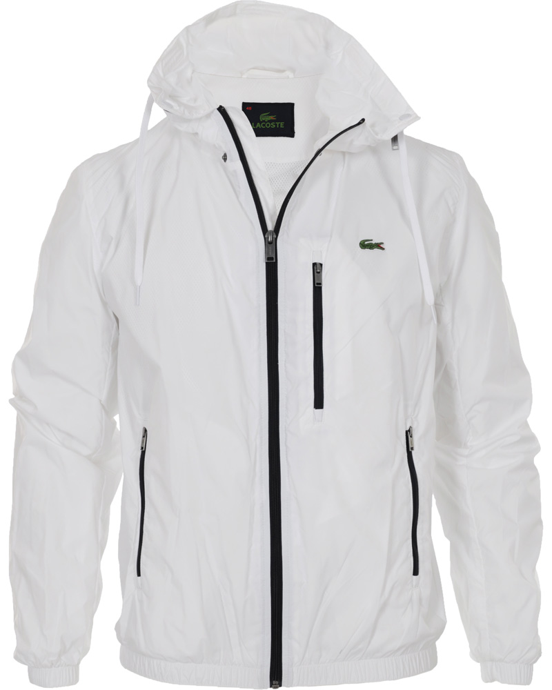 Heren | Jassen | Lacoste | Hood Windbreaker Jacket White/Navy