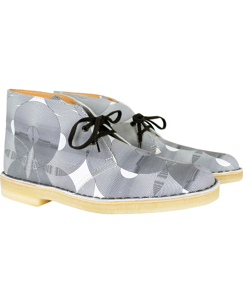 Heren | Clarks Originals Leather Desert Boot White/Black | Clarks Originals | Leather Desert Boot White/Black