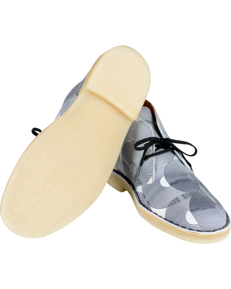 Heren | Clarks Originals Leather Desert Boot White/Black | Clarks Originals | Leather Desert Boot White/Black