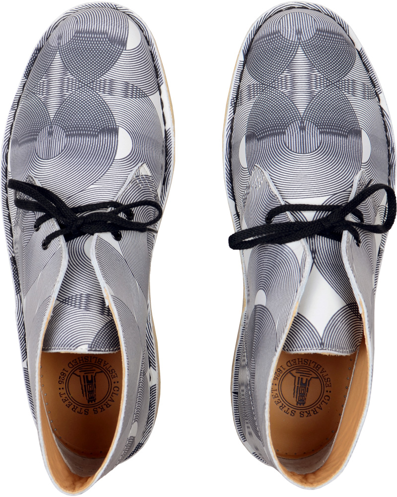 Heren | Clarks Originals Leather Desert Boot White/Black | Clarks Originals | Leather Desert Boot White/Black