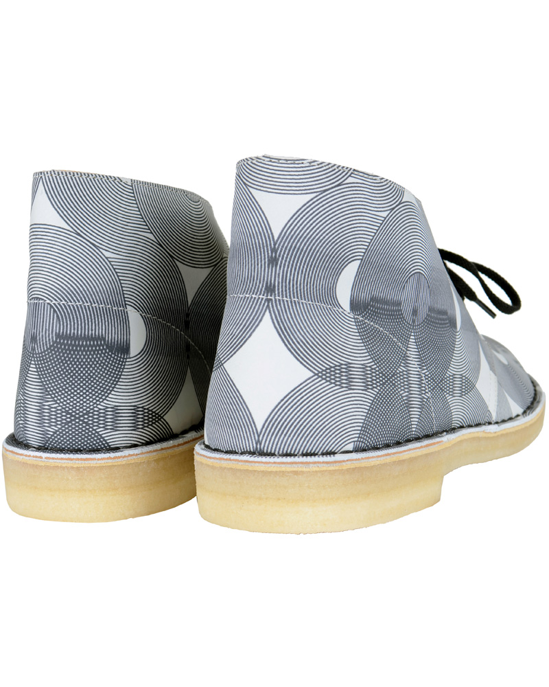 Heren | Clarks Originals Leather Desert Boot White/Black | Clarks Originals | Leather Desert Boot White/Black