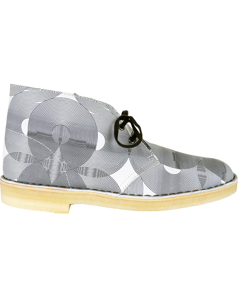 Heren | Clarks Originals Leather Desert Boot White/Black | Clarks Originals | Leather Desert Boot White/Black