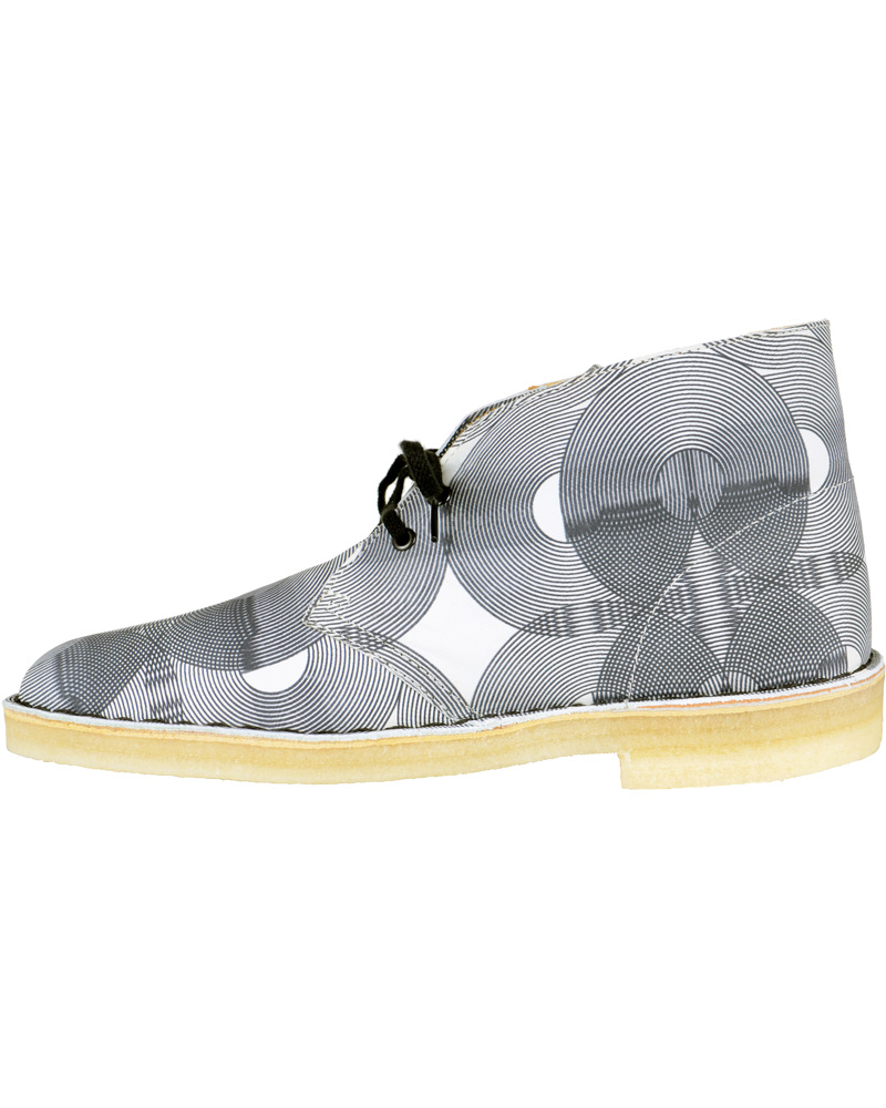 Heren | Clarks Originals Leather Desert Boot White/Black | Clarks Originals | Leather Desert Boot White/Black