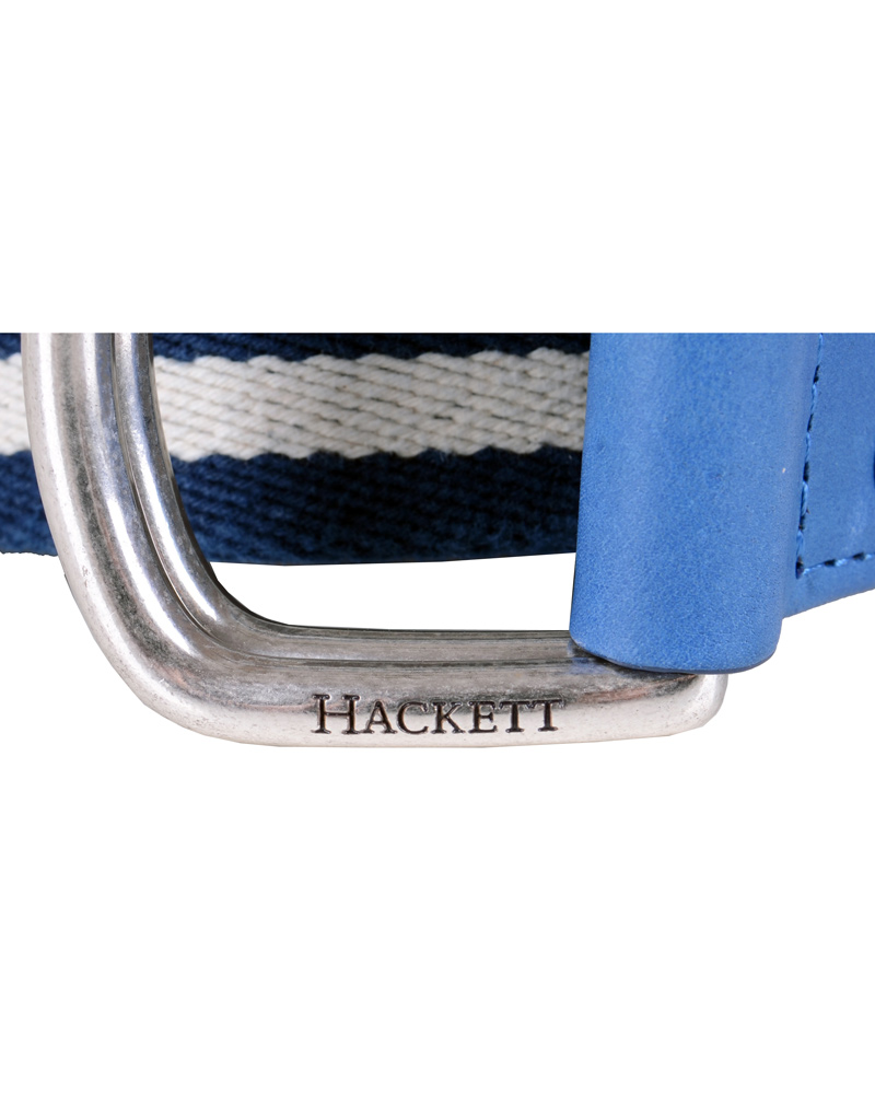 Heren | Hackett Washed D-Ring Belt 4 cm Navy/Ivory | Hackett | Washed D-Ring Belt 4 cm Navy/Ivory