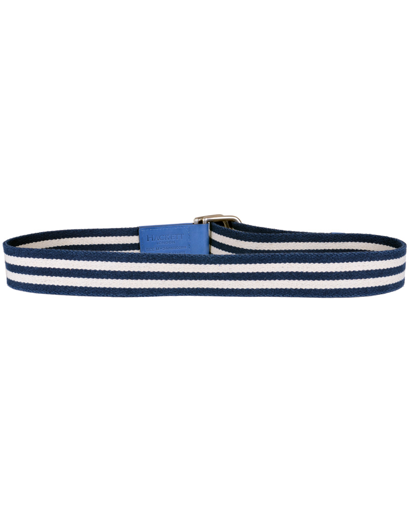 Heren | Hackett Washed D-Ring Belt 4 cm Navy/Ivory | Hackett | Washed D-Ring Belt 4 cm Navy/Ivory