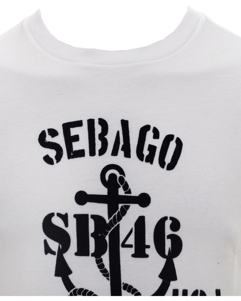 Heren | T-shirts | Sebago | Anchor Tee Print T-Shirt Sail White