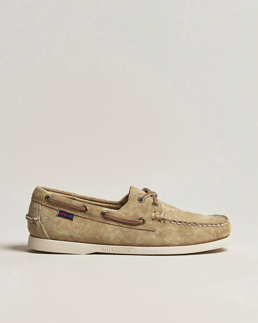 Heren | Bootschoenen | Sebago | Docksides Suede Boat Shoe Beige Camel