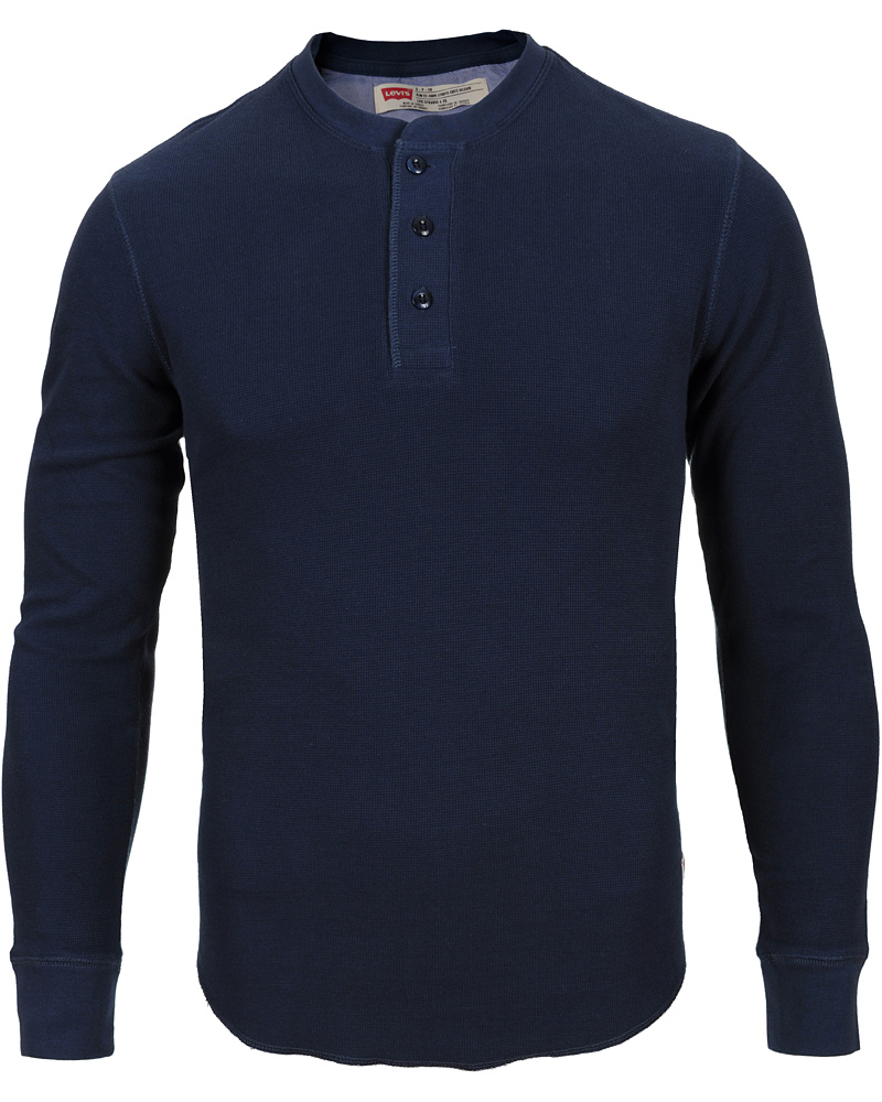 Heren | Truien | Levi's | Levis Long Sleeve Slim Waffle Henly Dress Blues