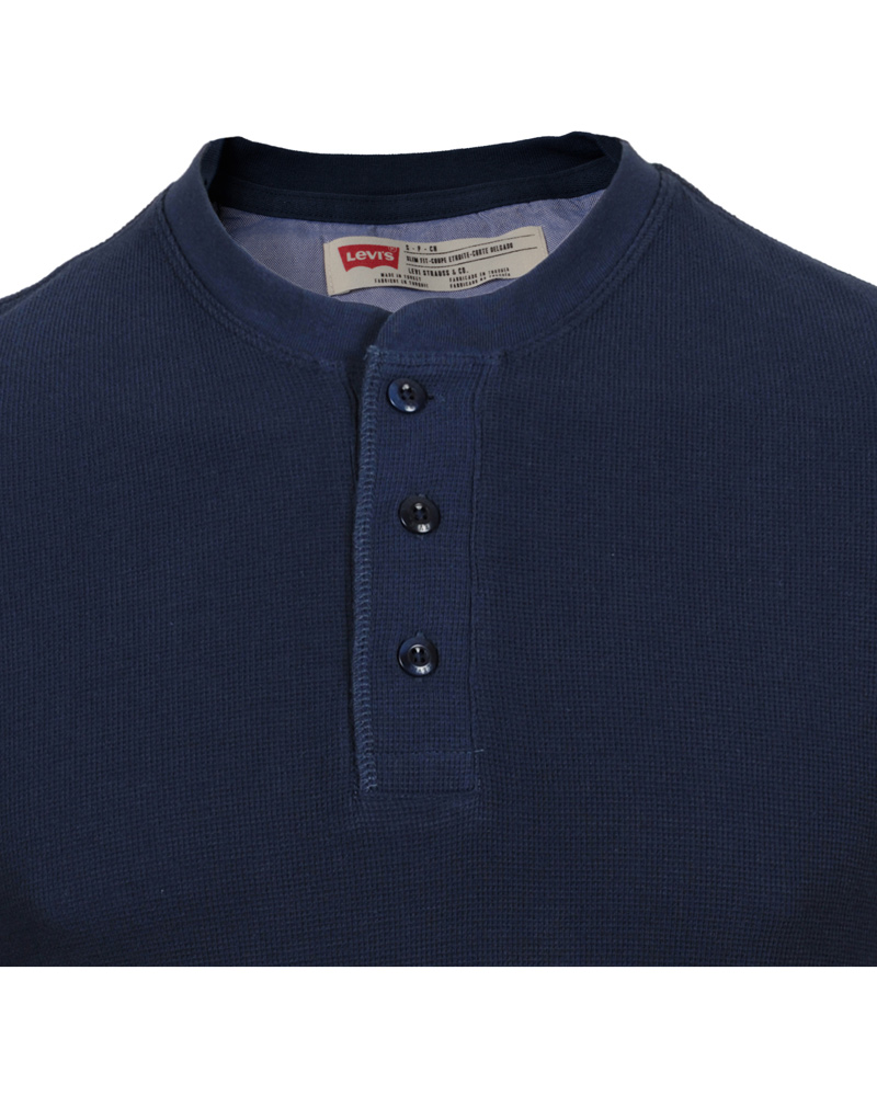 Heren | Truien | Levi's | Levis Long Sleeve Slim Waffle Henly Dress Blues