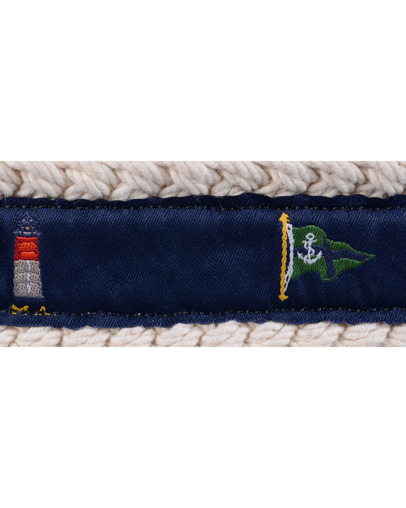 Heren | Polo Ralph Lauren Light House Belt 4 cm Natural/Navy | Polo Ralph Lauren | Light House Belt 4 cm Natural/Navy