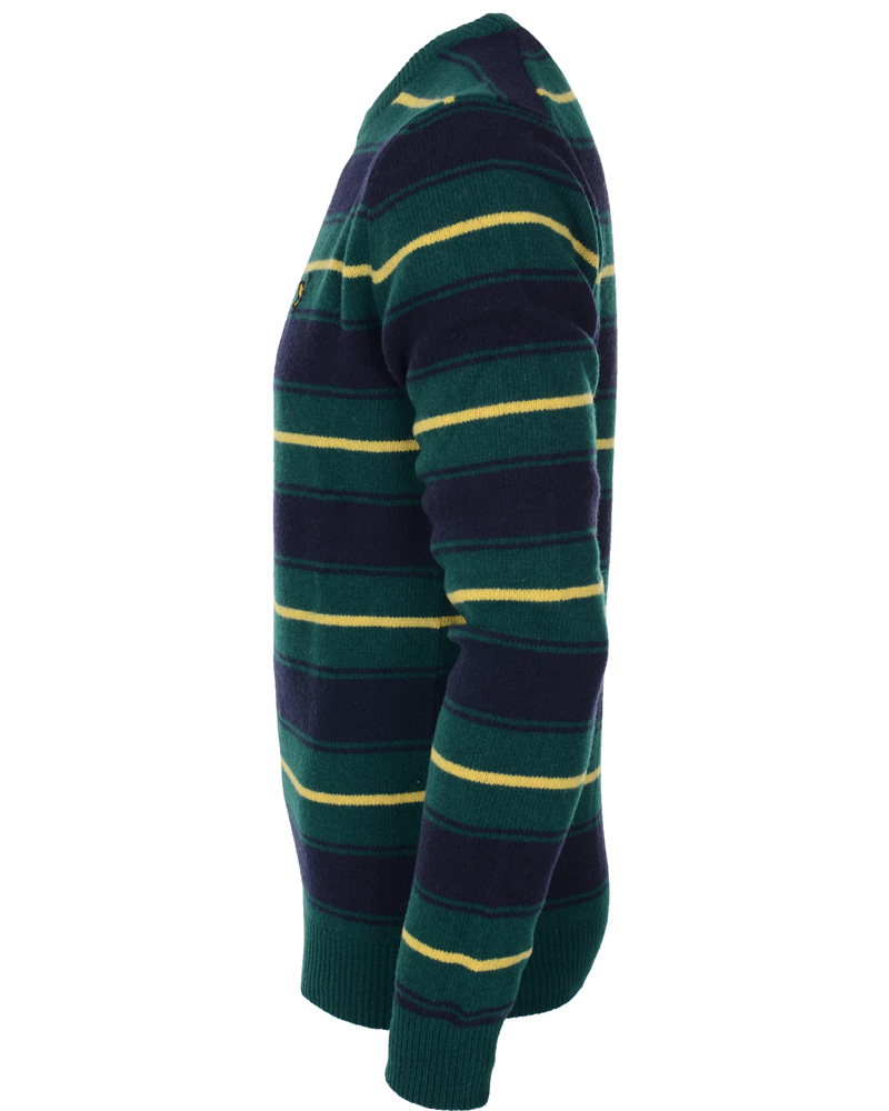 Heren | Truien | Lyle & Scott | Crew Neck Stripe Pullover Scotts Green