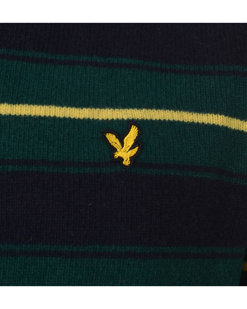 Heren | Truien | Lyle & Scott | Crew Neck Stripe Pullover Scotts Green