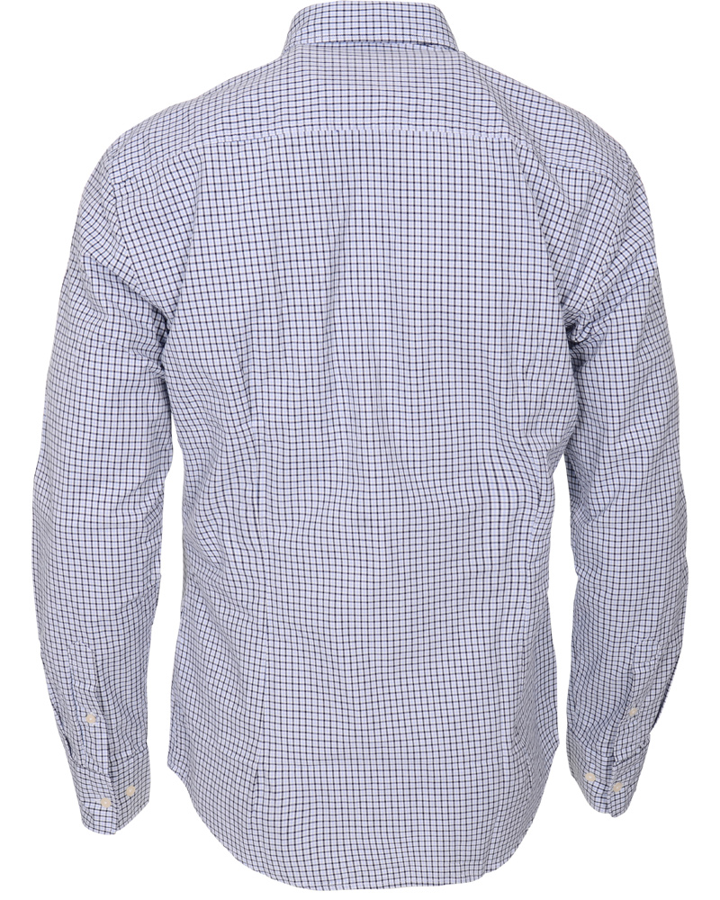 Heren | Overhemden | Boomerang | Trim Fit B.D Twill Check Shirt Cloud Blue