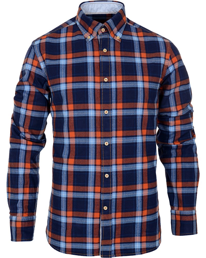 Heren | Overhemden | Stenströms | Skjorta Sport Flanell Navy