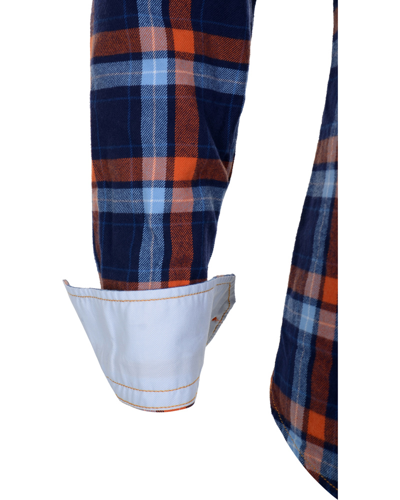 Heren | Overhemden | Stenströms | Skjorta Sport Flanell Navy