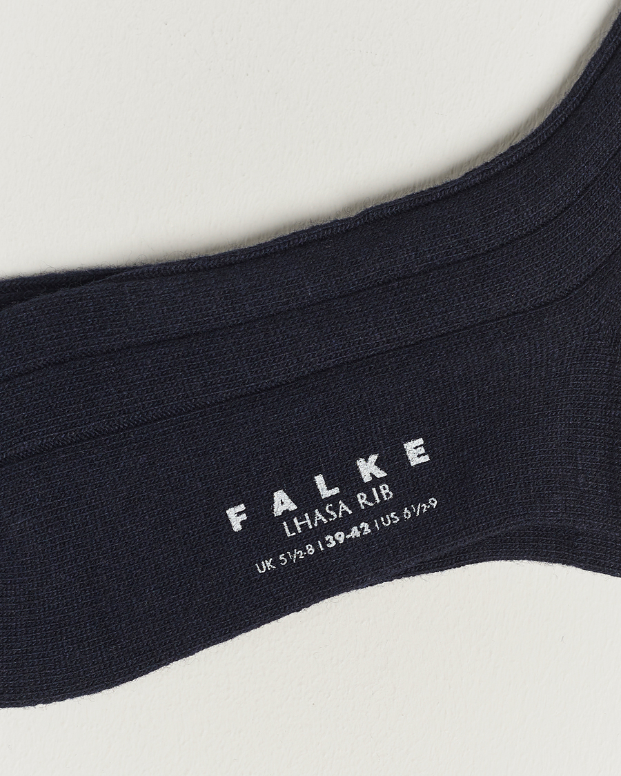 Heren | Merina wol sokken | Falke | Lhasa Cashmere Socks Dark Navy