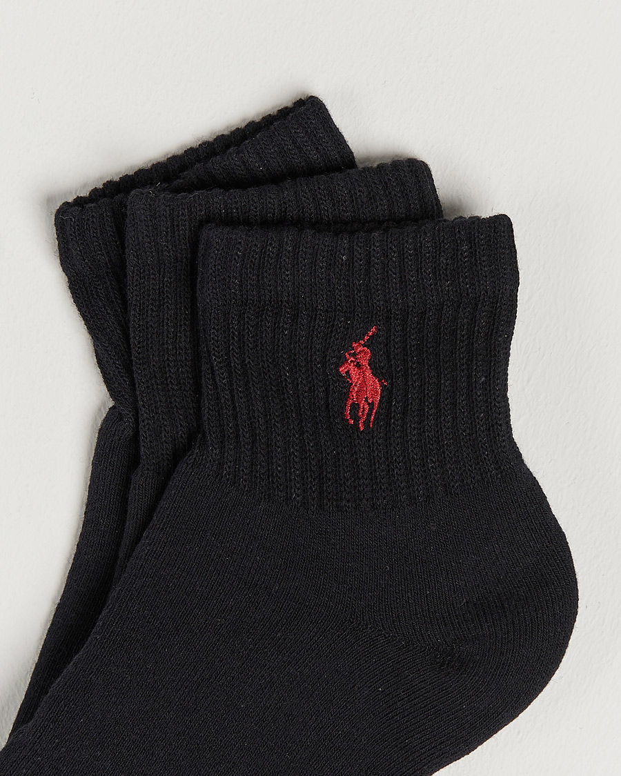 Heren | Sokken | Polo Ralph Lauren | 3-Pack Sport Quarter Socks Black