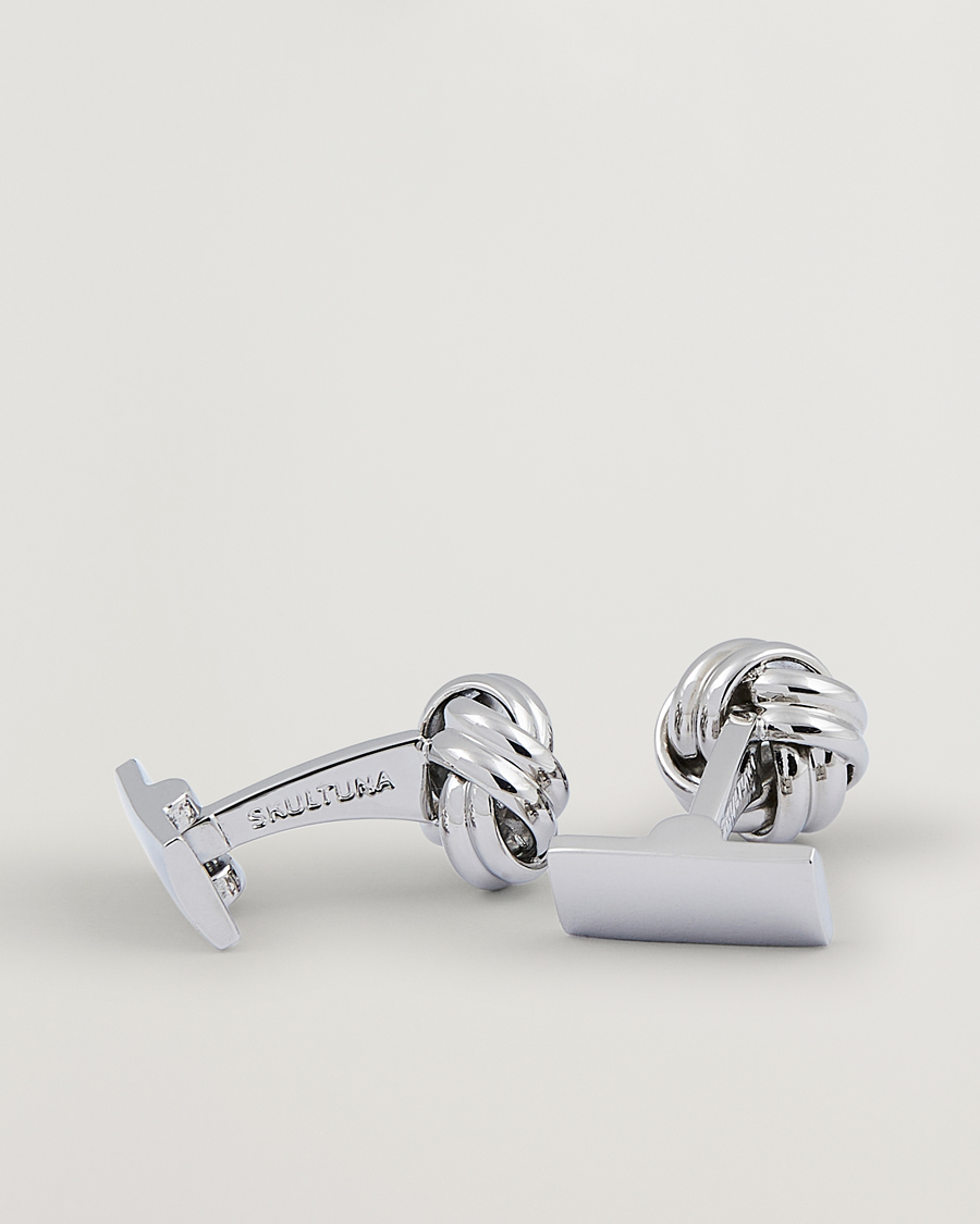 Men |  | Skultuna | Cuff Links Black Tie Collection Knot Silver