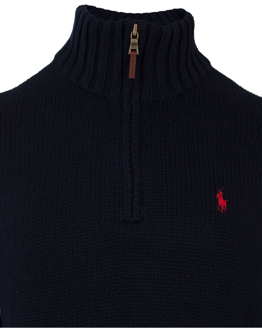 Heren | Truien | Polo Ralph Lauren | Half Zip Cotton Sweater Hunter Navy