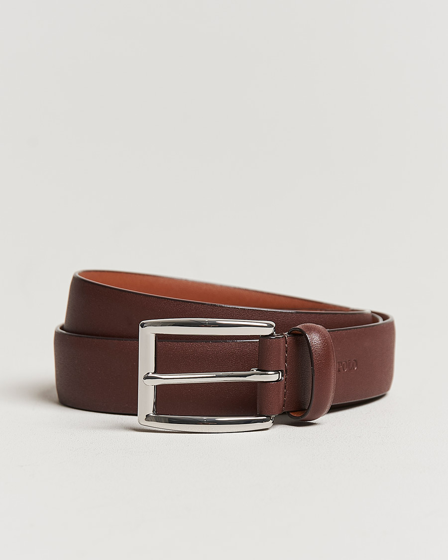 Heren | Polo Ralph Lauren Cowhide Belt 3 cm Brown | Polo Ralph Lauren | Cowhide Belt 3 cm Brown