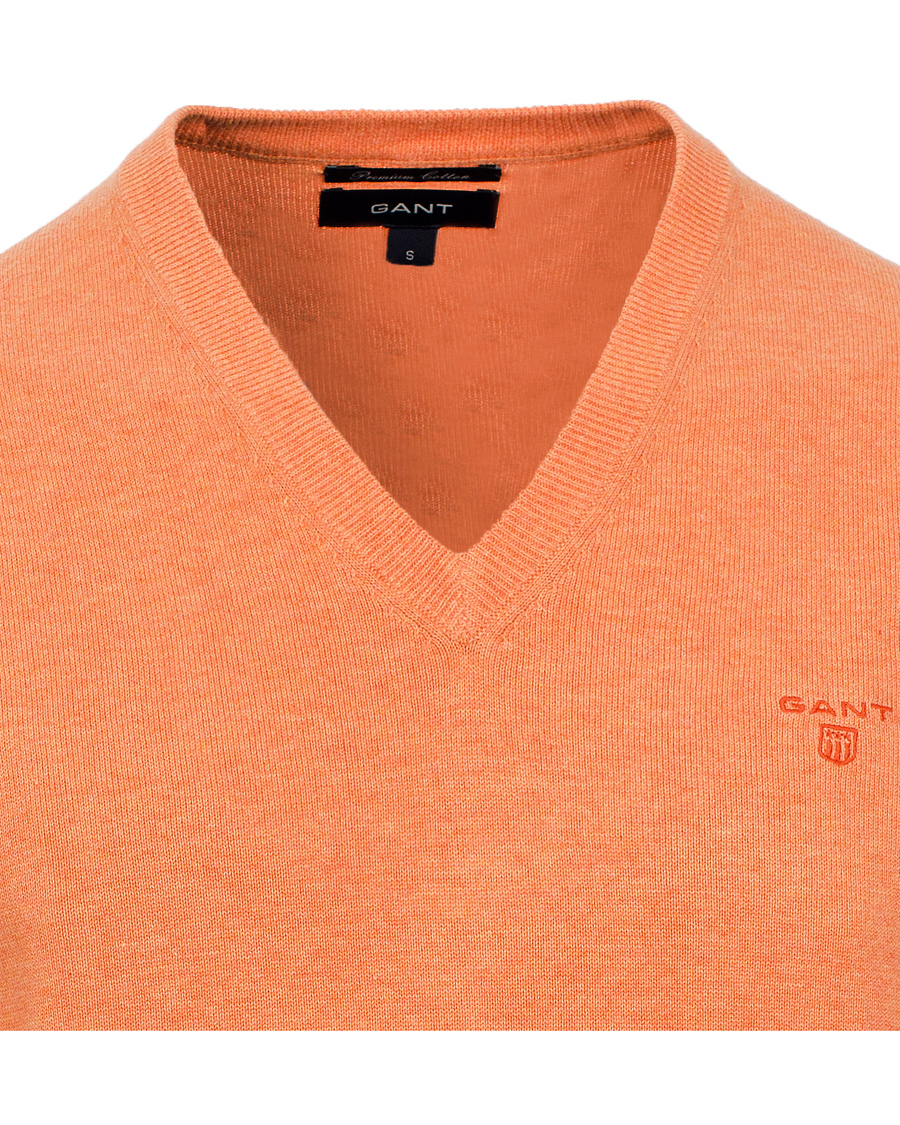 Heren | Truien | GANT | Light Weight Cotton V-Neck Pullover Carrot Melange