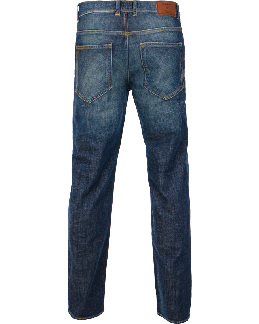 Heren | Jeans | GANT | Knight Stretch Jean Tyler Fit Mid Blue Worn in