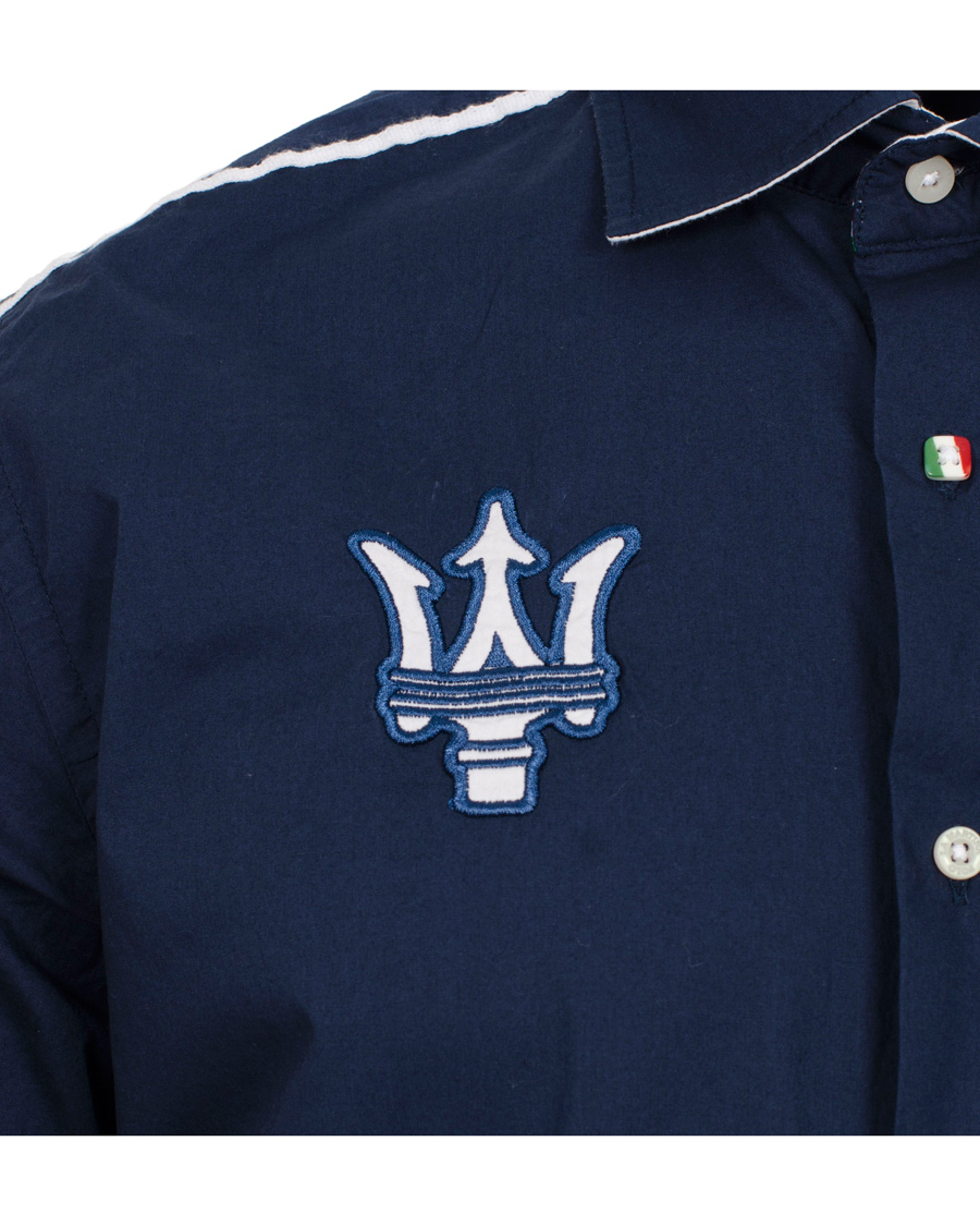 Heren | Overhemden | La Martina | Maserati Poplin Stretch Shirt Navy