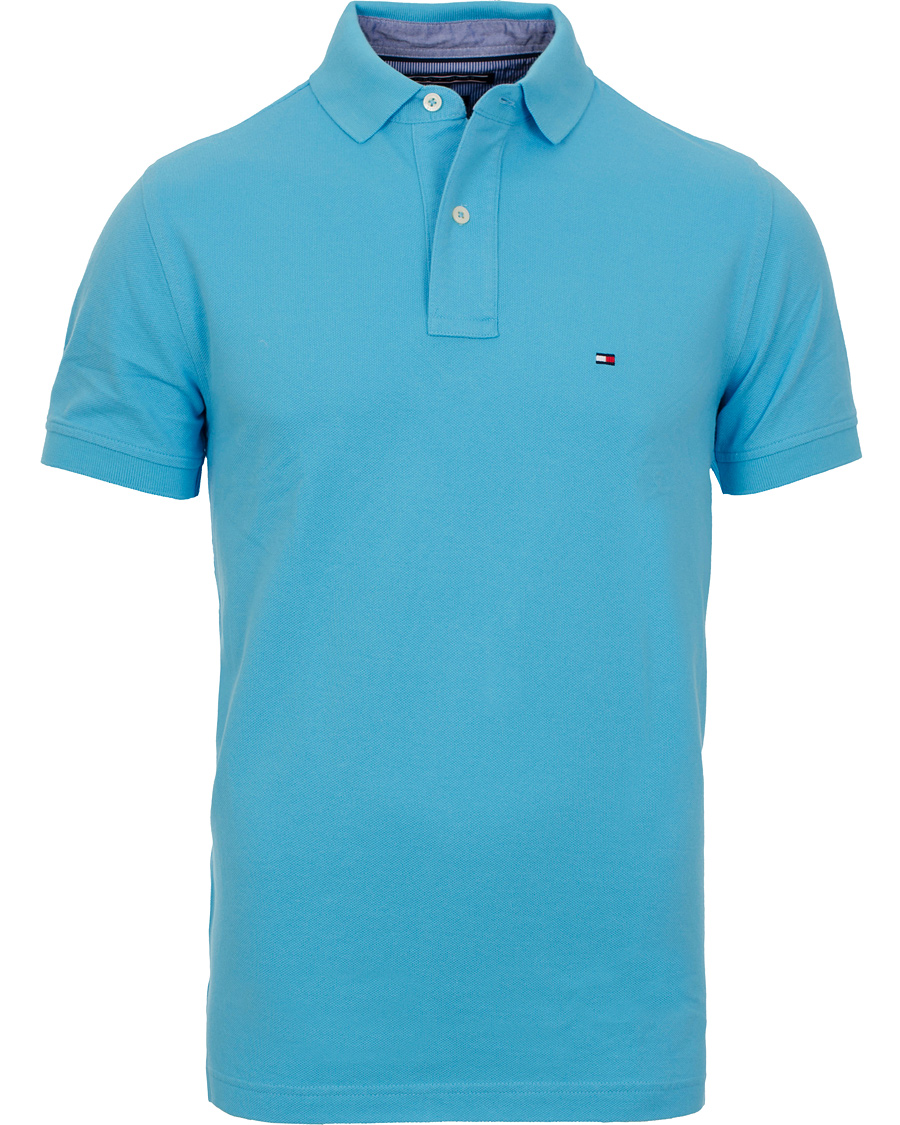 Heren | Polo's | Tommy Hilfiger | New Knit Piké Cyan Blue