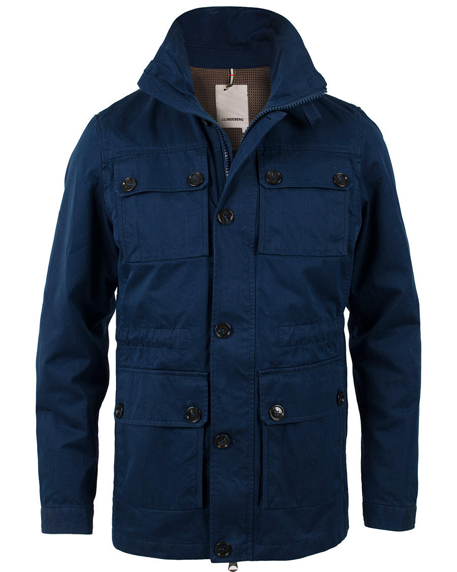 Heren | Jassen | J.Lindeberg | Foreman Two Tone Cotton Jacket Dark Blue