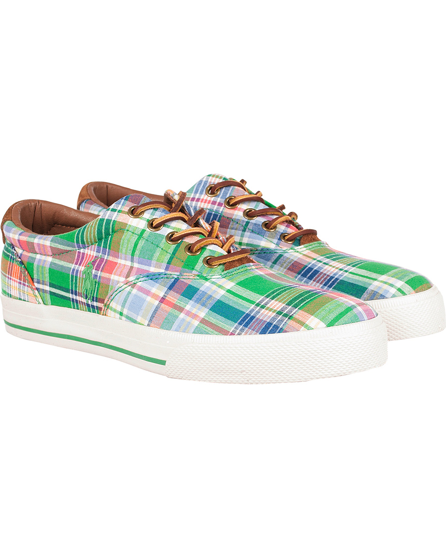 Heren | Polo Ralph Lauren Vaughn-NE Madras Suede Sneaker Multi Navy | Polo Ralph Lauren | Vaughn-NE Madras Suede Sneaker Multi Navy