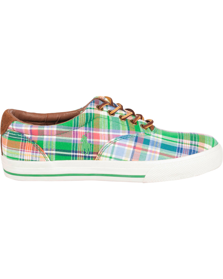 Heren | Polo Ralph Lauren Vaughn-NE Madras Suede Sneaker Multi Navy | Polo Ralph Lauren | Vaughn-NE Madras Suede Sneaker Multi Navy