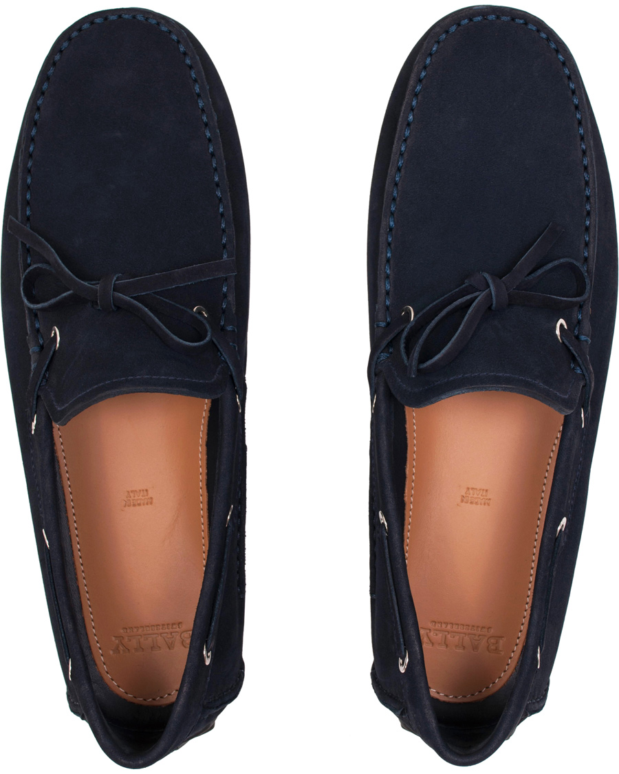 Heren | BALLY Dramer U Suede Car Shoe Blue Navy | Bally | Dramer U Suede Car Shoe Blue Navy