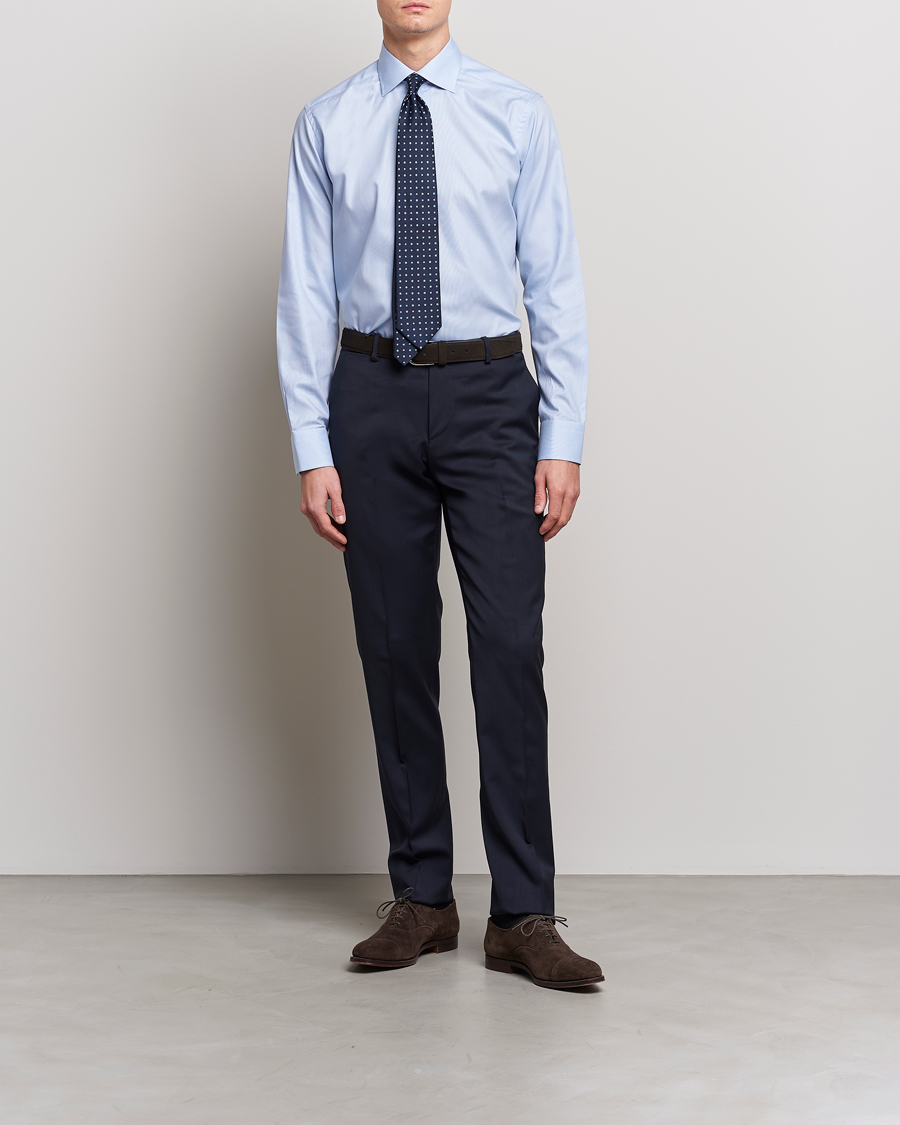 Heren | Zakelijke overhemden | Eton | Slim Fit Shirt Pepita Blue