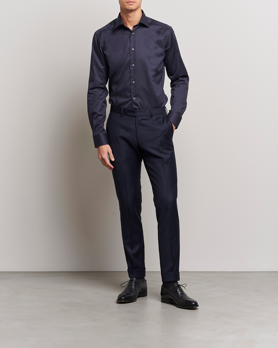 Heren | Kleding | Eton | Slim Fit Shirt Navy