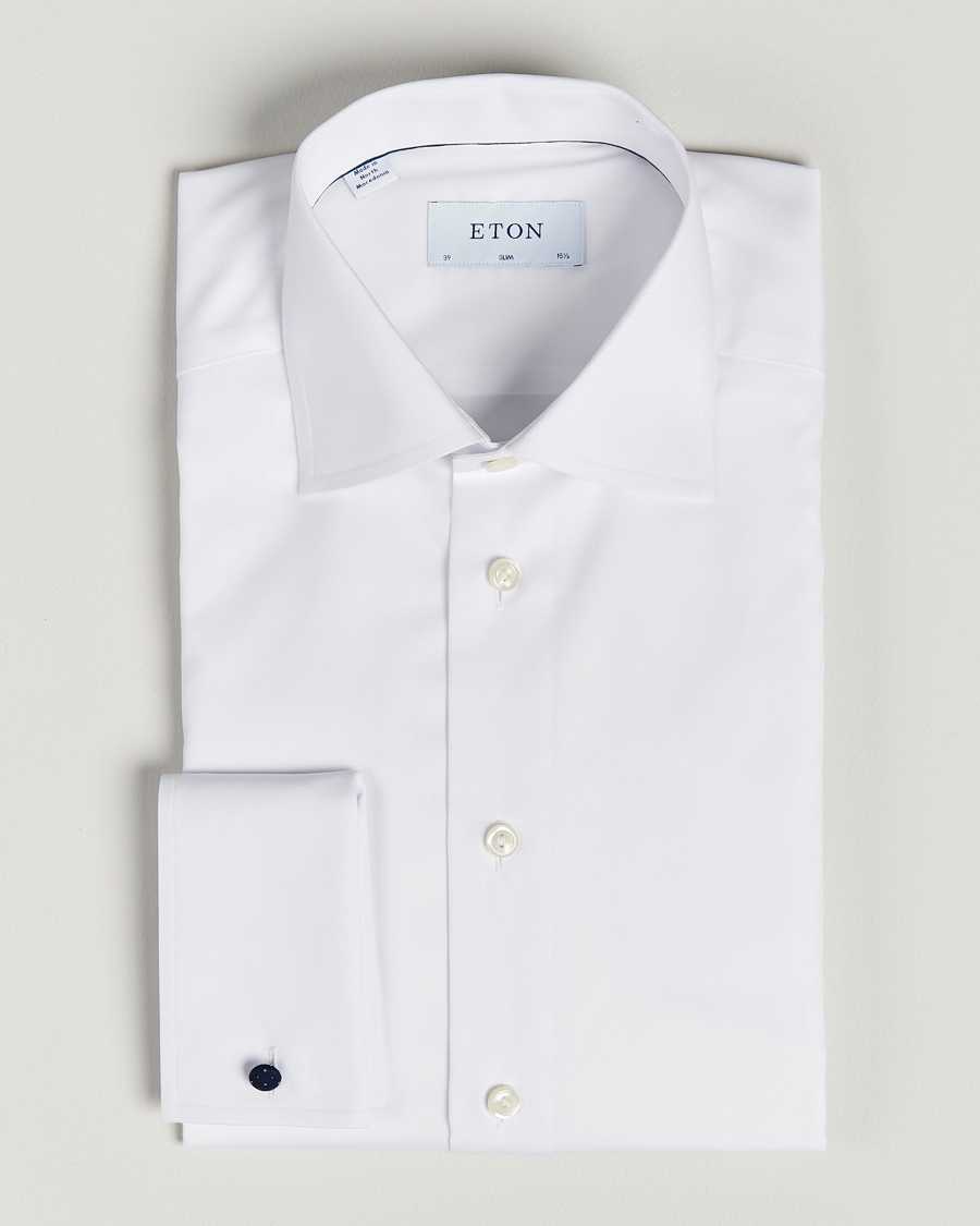 Heren | Zakelijke overhemden | Eton | Slim Fit Shirt Double Cuff White