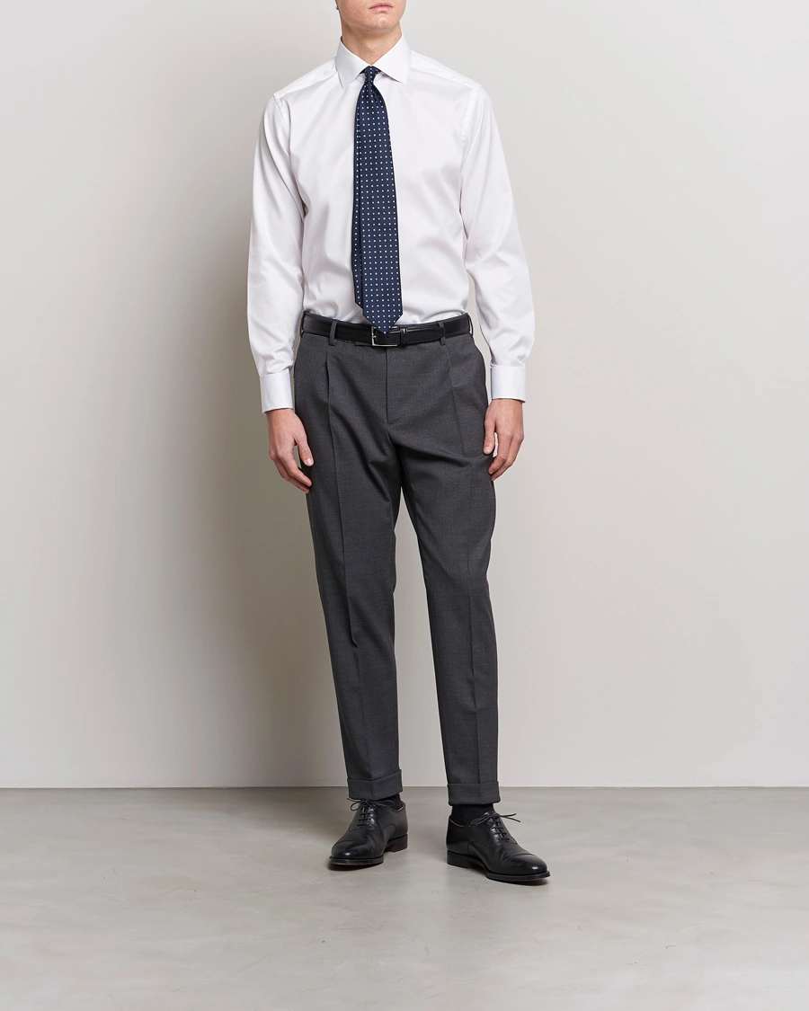 Heren | Formeel | Eton | Slim Fit Shirt Double Cuff White