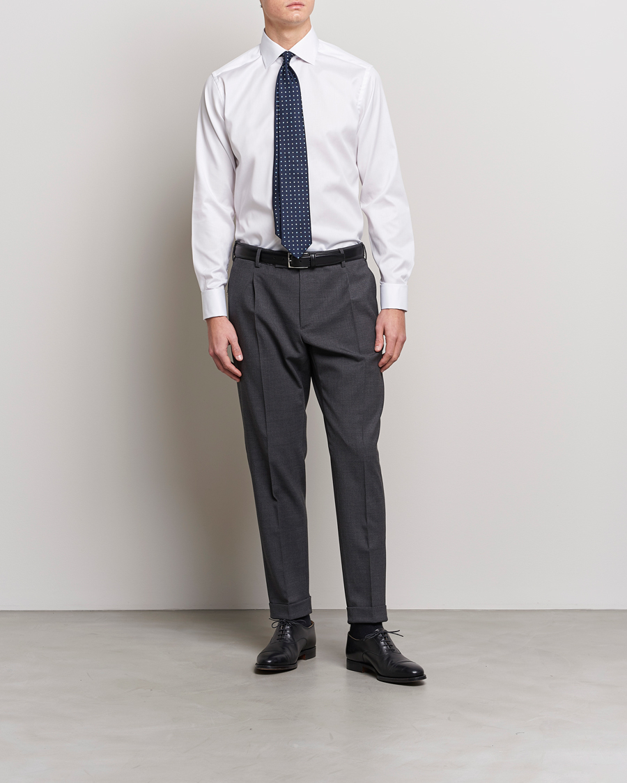 Heren | Zakelijke overhemden | Eton | Slim Fit Shirt Double Cuff White