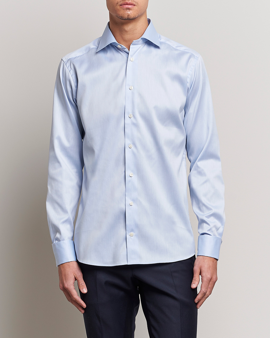 Heren | Zakelijke overhemden | Eton | Slim Fit Shirt Double Cuff Blue