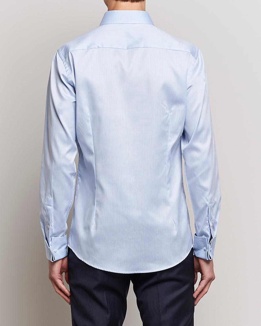 Heren | Overhemden | Eton | Slim Fit Shirt Double Cuff Blue