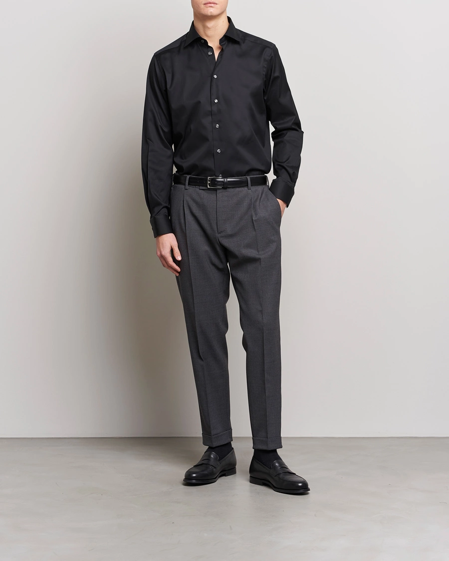 Heren | Zakelijke overhemden | Eton | Contemporary Fit Shirt Black